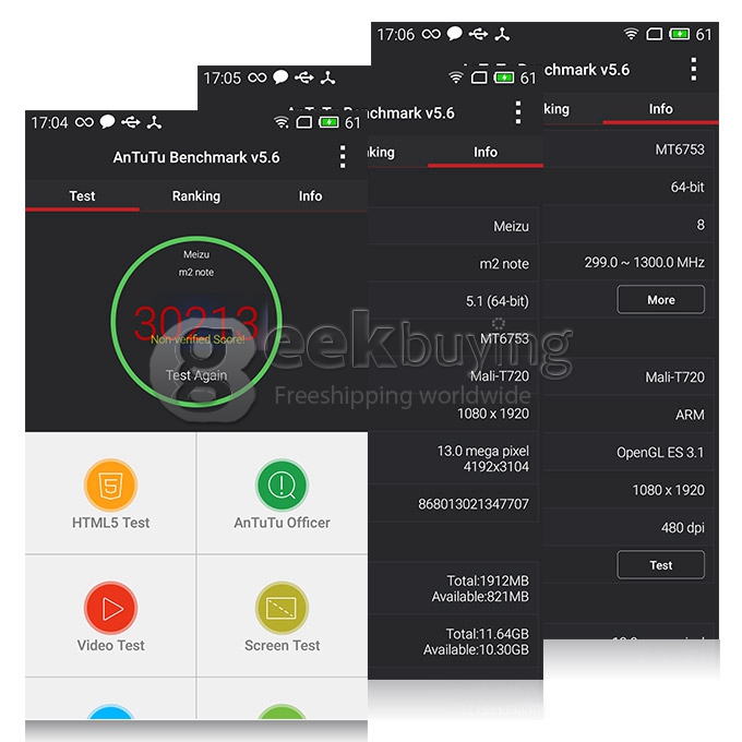 MEIZU M2 NOTE (MEILAN NOTE 2) 5.5inch FHD Android 5.0 2GB 16GB Smartphone 4G LTE MTK6753 Octa Core 1.3 GHz Smartwake Miracast - Gray