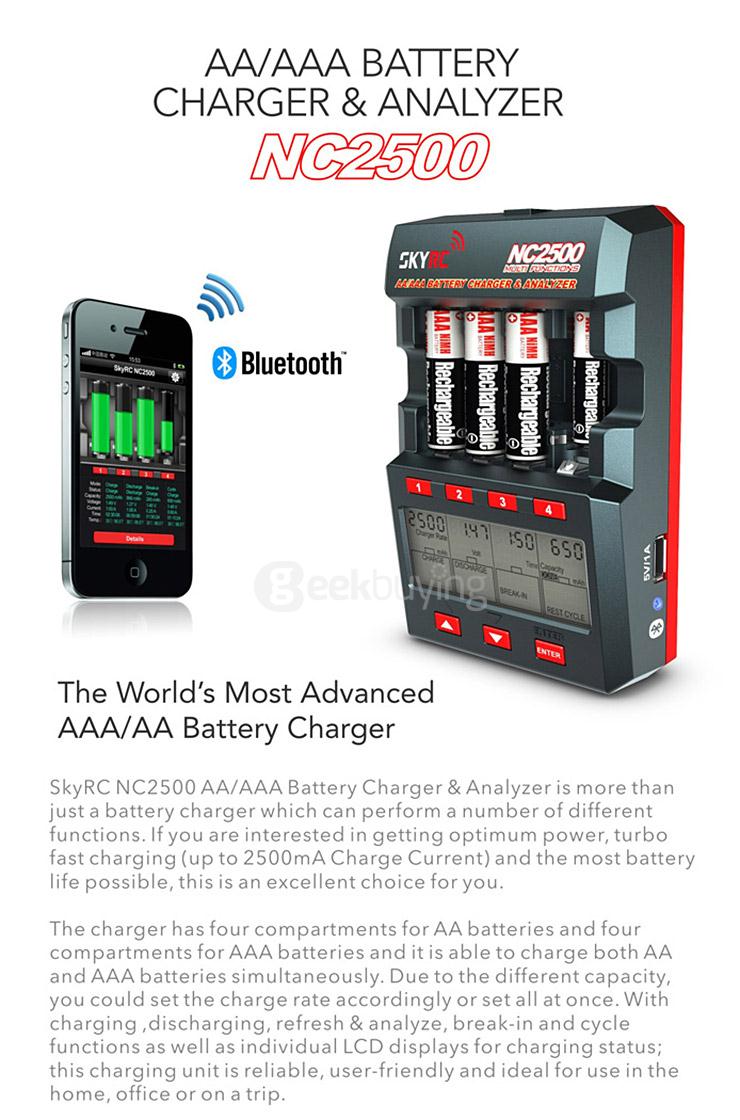 SKYRC NC2500 AA/AAA Bluetooth Battery Charger & Analyzer