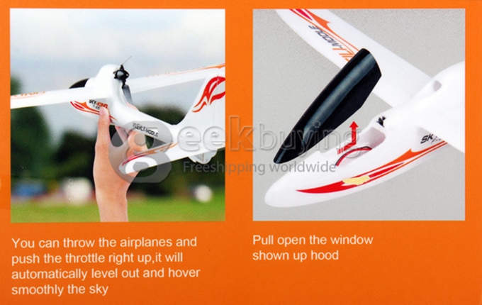 WLtoys F959 Sky King 2.4G 3CH RTF RC Airplane 750mm Wingspan With LED - Orange