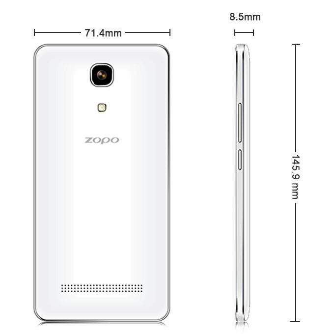 ZOPO ZP350 5.0inch 4G LTE Android 5.1 Smartphone 1GB RAM 8GB ROM 64bit MTK6735 Quad Core 1.0Ghz Miracast - White