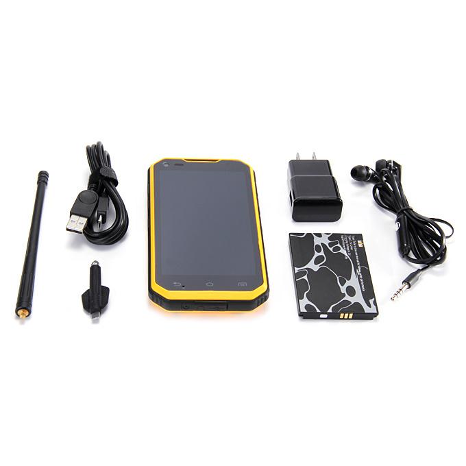 DIGOOR DG2 Plus IP68 Rugged Phone 5.0inch Android 4.4 MTK6582 Quad Core 1.3GHz 1GB 8GB 8.0MP Talkback Miracast - Yellow
