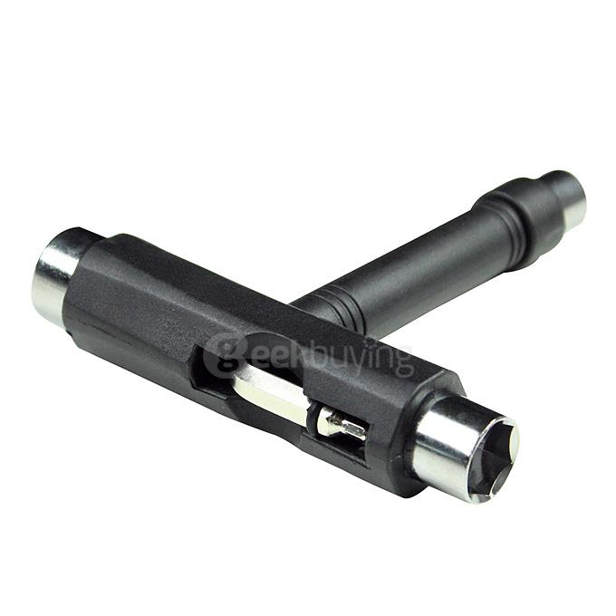 Skate T TOOL Skateboard Universal T Wrench Longboard Tools Mini T Wrench Spanner - Black