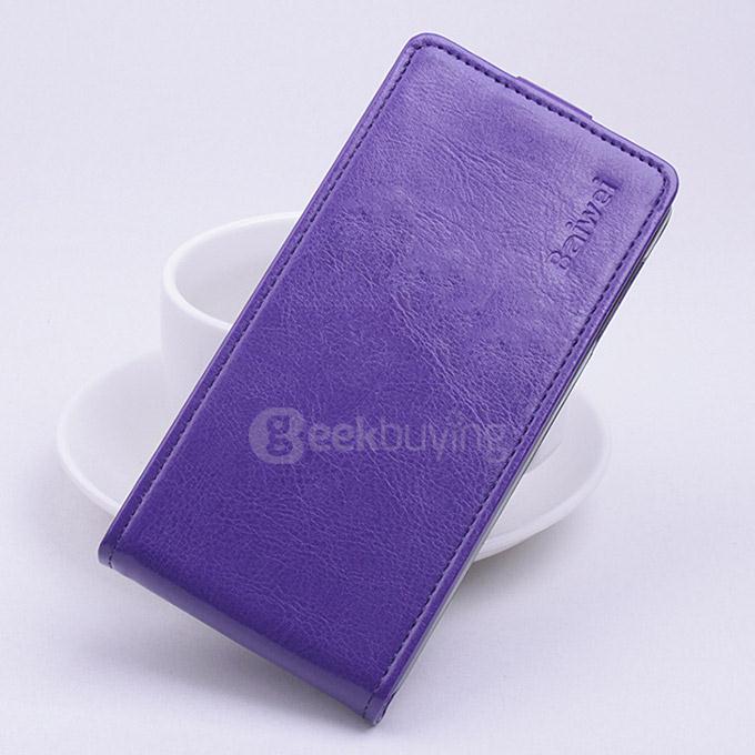 Protective Hard Cover Up&Down Flip Stand Leather Case for Doogee Valencia 2 Y100 Pro Smartphone - Purple