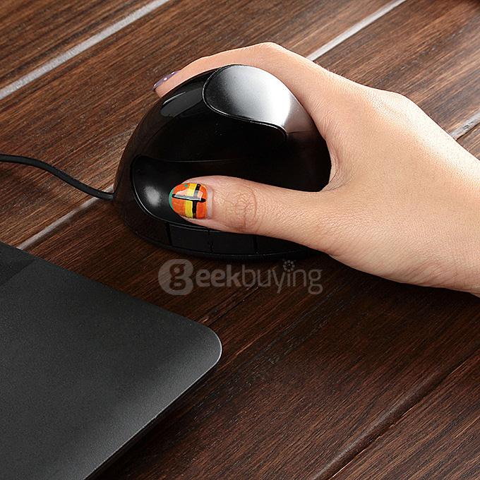Special Vertical 5D Ergonomic USB Wired Mouse 800DPI - Black