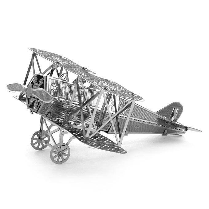 MINI DIY 3D Nanometal Model 3D Fokker DV11 Biplane Fokker Military Aircraft Puzzle - Silver