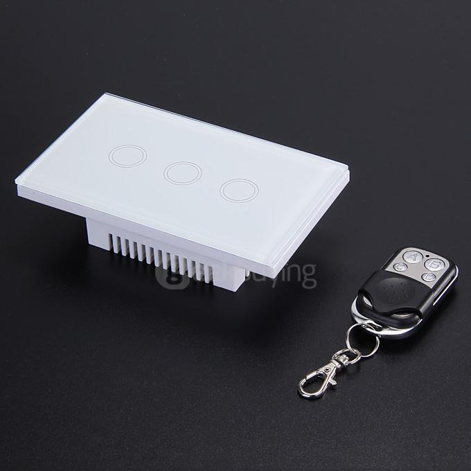 Funry Y8 Home Touch Switch Triple Remote Control 1 Way Intelligent Control Switch With Overload Protection - US