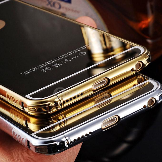 KXX Luxury Aluminum Metal Frame with Ultra-thin Mirror Glass Back Cover for iPhone 6 4.7