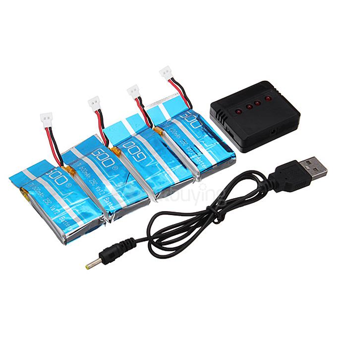 1 To 4 3.7V 600mAh 25C Lipo Battery For Syma X5-16 X5C X5SW-1 H5C