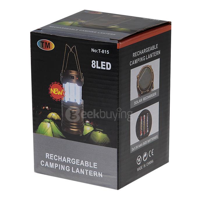 Y03 Solar Power Rechargeable 7-LED Camping Light With USB Interface - Black