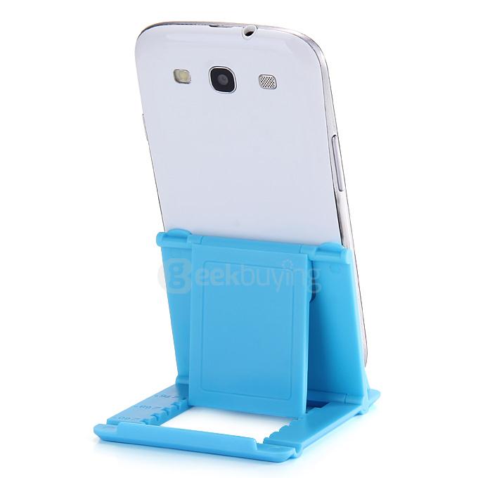 DZ-902 Universal Plastic Holder Fold Stand For iPhone iPad And Mobile Devices - Blue