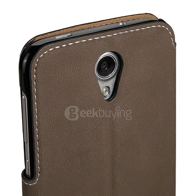 Original Cortex Flip Cover Protective Case for DOOGEE Y100 Pro 4G Smartphone - Brown