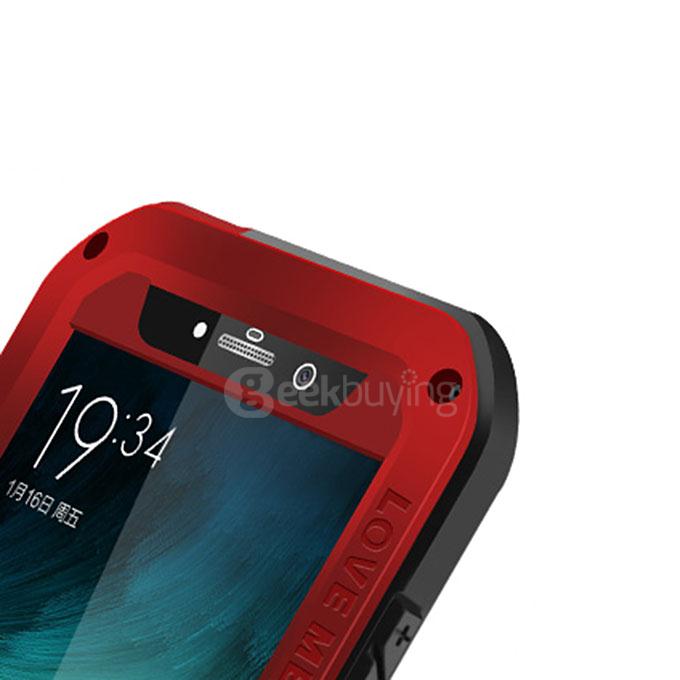 Lovemei Dirt/Snow/Shockproof Powerful Metal Gorilla Glass Cover Case For Xiaomi Mi Note - Red