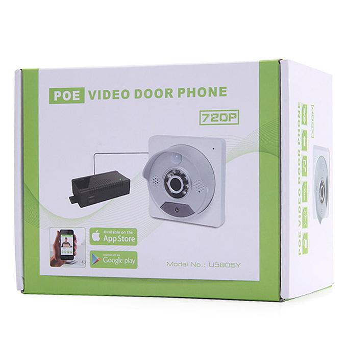 U5805Y Wifi POE Door Phone Remote Visual Doorbell HD 720P Infrared Camera Dual Audios Intercom Doorbell - White+Silver