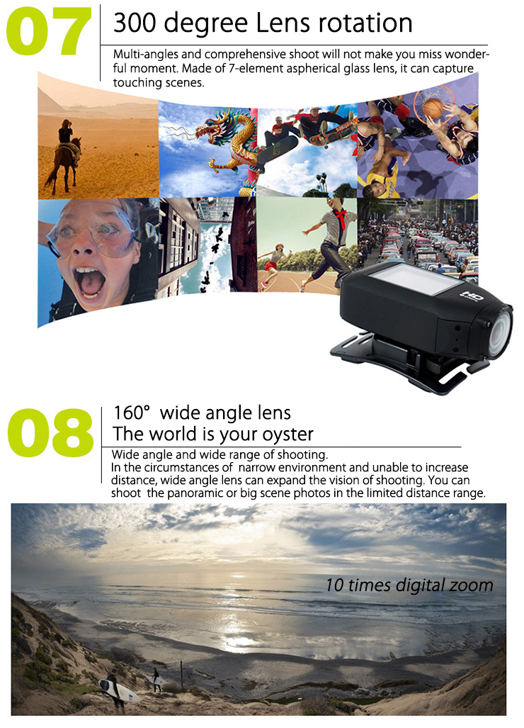 Foream Drift Ghost-S Ambarella A7 1080p/60fps 160 Degree Wide Angel 12M Pixels IPX8 HD Sports Camera Digital Camcorder