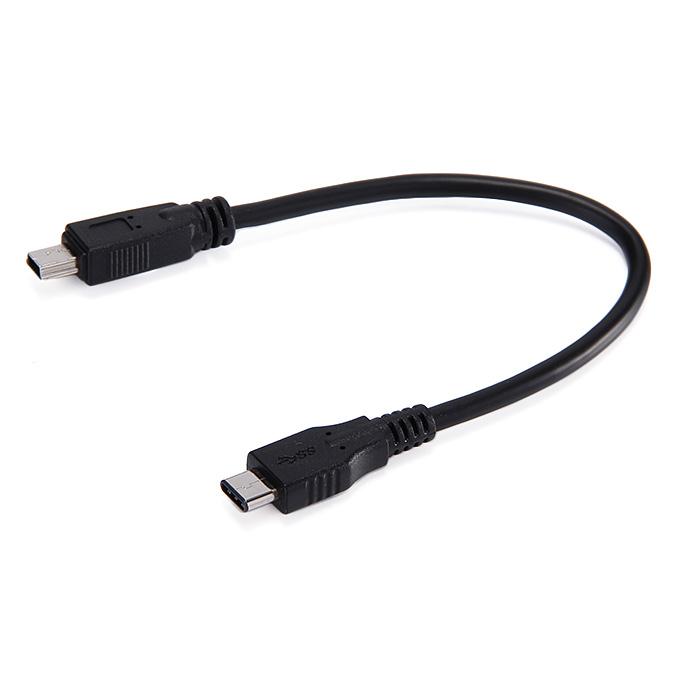 USB Type C To 3.0 Mini 10P Cable Male To Male Data Cable 0.22M - Black