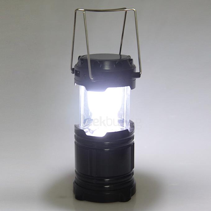 Y03 Solar Power Rechargeable 7-LED Camping Light With USB Interface - Black