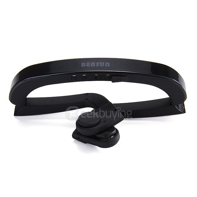BEASUN ZD100 Portable Bone Conduction Bluetooth Headphones BT3.0 Wireless Stereo Headset - Black