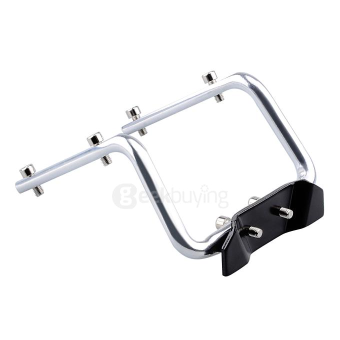 Bicycle Saddle Tail Mounted Aluminum Alloy Dual Water Bottle Holder - Silver