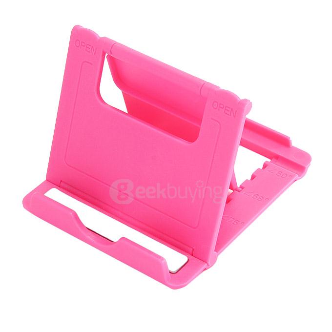 DZ-902 Universal Plastic Holder Fold Stand For iPhone iPad And Mobile Devices - Pink
