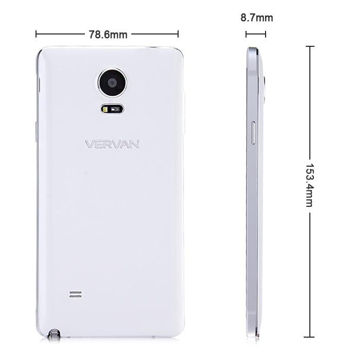 Vervan Vnote 5.7inch Android 4.4 1GB 16GB Smartphone MTK6592 Octa Core 1.7GHz 13.0MP S-Pen 3G/GPS IPS HD Screen - White