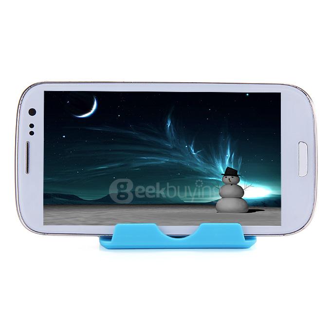 DZ-902 Universal Plastic Holder Fold Stand For iPhone iPad And Mobile Devices - Blue