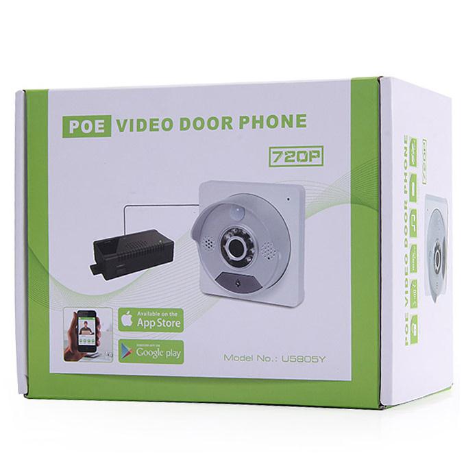 U5805Y Wifi POE Door Phone Remote Visual Doorbell HD 720P Infrared Camera Dual Audios Intercom Doorbell - White+Silver