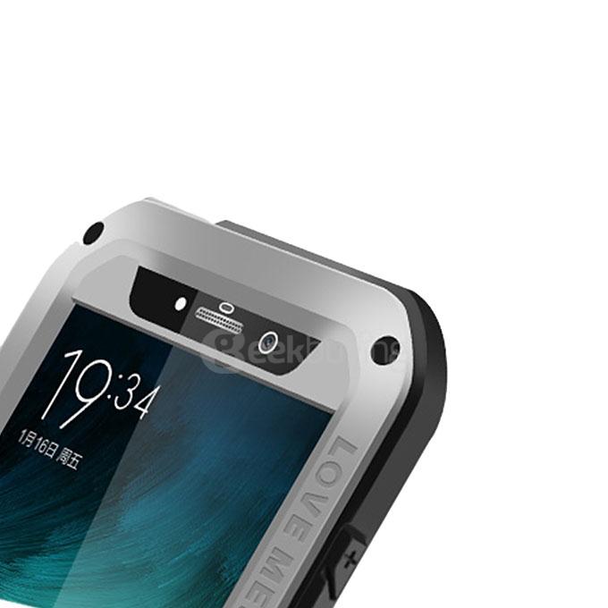 Lovemei Dirt/Snow/Shockproof Powerful Metal Gorilla Glass Cover Case For Xiaomi Mi Note - Silver