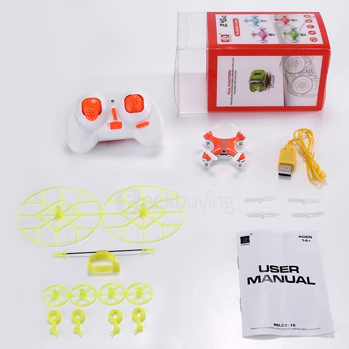 Sky Fighter Cheerson CX-10 Mini RTF Quadcopter 2.4G 4CH 6 Axis Gryo RC Drone With LED Protective Cover - Orange