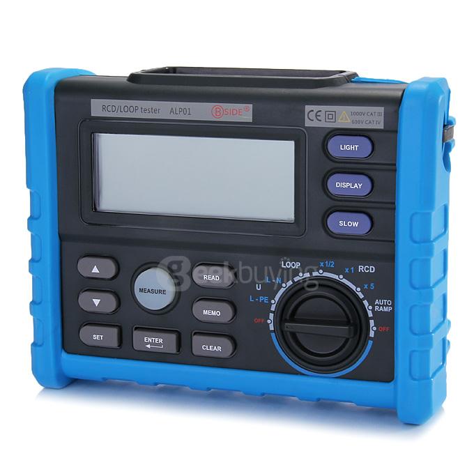 Circuit Breaker RCD Loop Tester Meter Trip-out Time/Current Voltage Frequency Loop Resistance Measurement USB ALP01