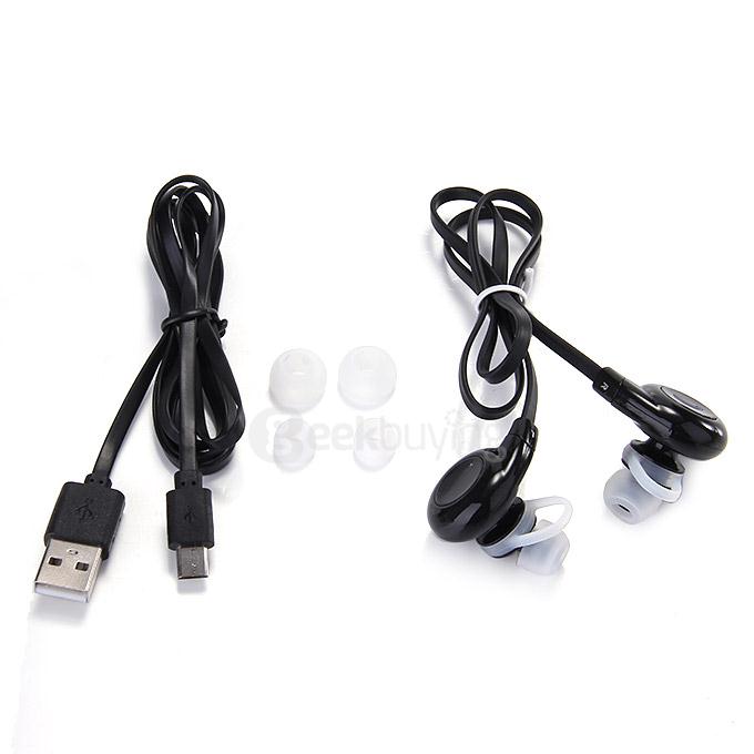 BT-H108 Bluetooth Stereo Headset BT4.1 Headphone Wireless Earbuds Sports Earphone Dual Power Supply - Black