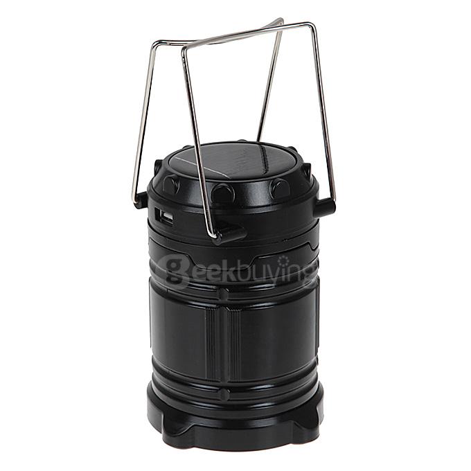 Y03 Solar Power Rechargeable 7-LED Camping Light With USB Interface - Black