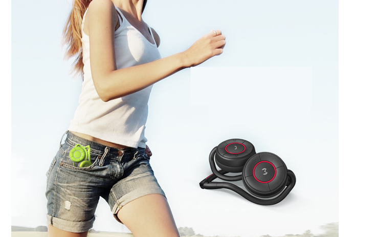 Moudio M100 Bluetooth Wireless Headphone BT4.0 Sports Headset With Fitness Monitor Support Group Chat - Green