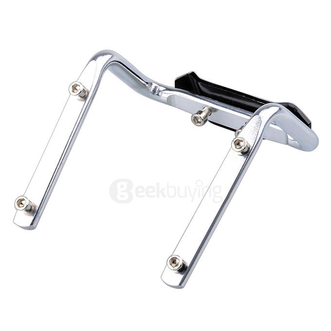 Bicycle Saddle Tail Mounted Aluminum Alloy Dual Water Bottle Holder - Silver
