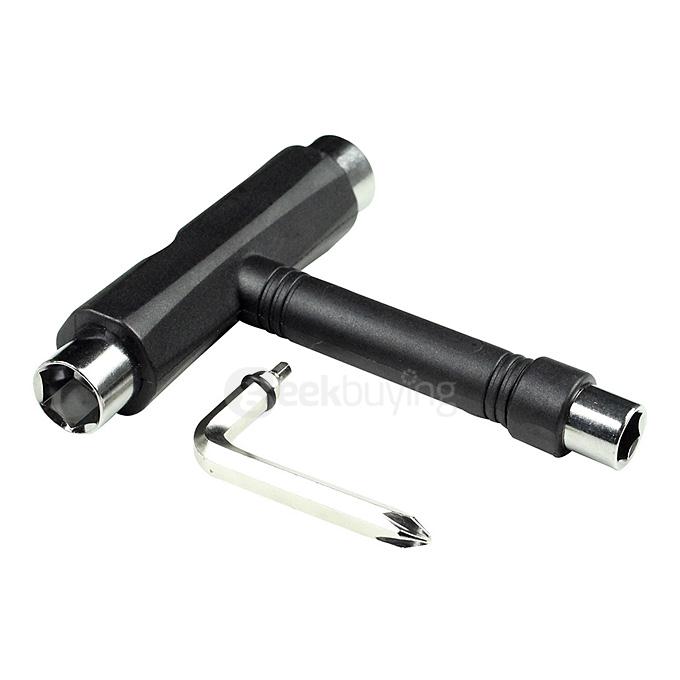 Skate T TOOL Skateboard Universal T Wrench Longboard Tools Mini T Wrench Spanner - Black