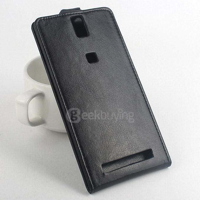 Protective Hard Cover Up&Down Flip Stand Leather Case for Elephone P8000 Smartphone - Black