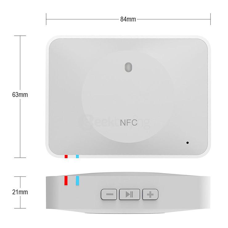 Seenda NFC Bluetooth Audio Receiver for Sound System / Bluetooth Receiver /Bluetooth HD Music Receiver - White