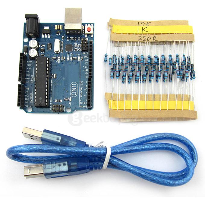 UNO R3 BreadBoard Advance Kit with Variety of Sensors/LCD Display Module/Tutorial for Arduino
