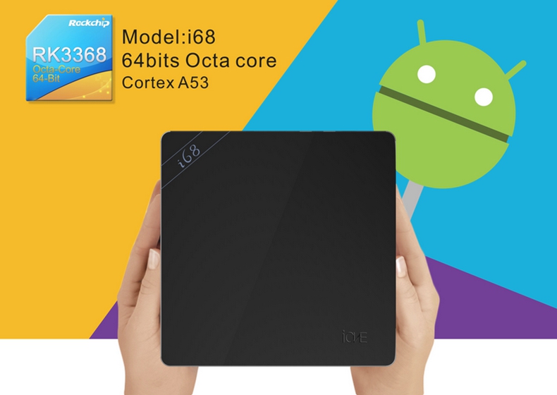 i68 Android 5.1 4K TV BOX Rockchip RK3368 Octa Core 1G/8G 2.4G WIFI LAN BT4.0 KODI HDMI H.265