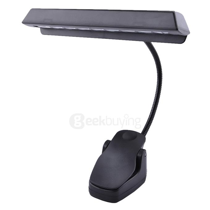 Flexible Rechargeable 9 LEDs Clip-On Orchestra Music Stand Piano Lamp Light - Black