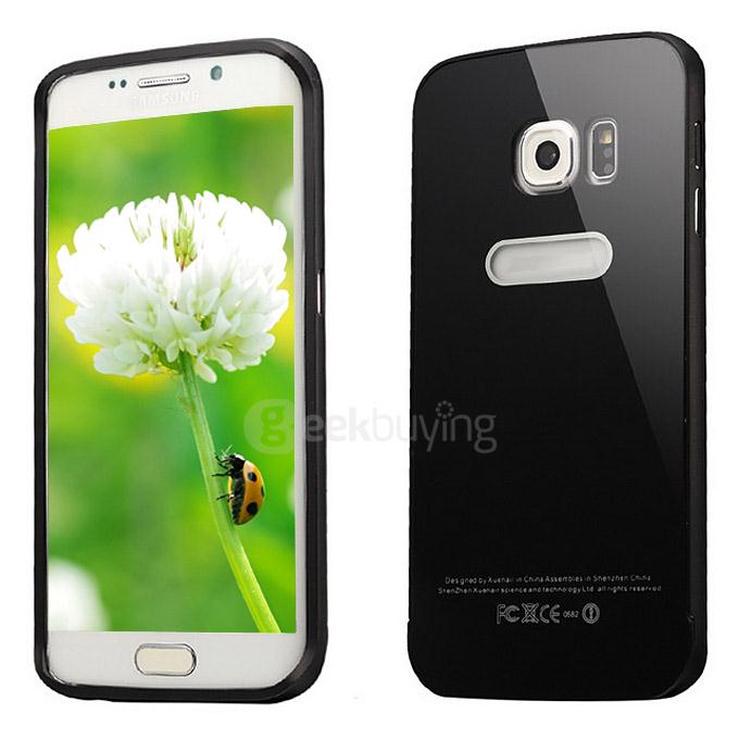 Metal Bumper Shockproof Protect Slim Back Case Cover for Samsung Galaxy S6 Edge - Red