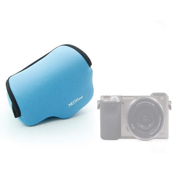 NEOpine Waterproof Soft Triangle Case Bag Pouch For Sony Alpha A6000 16-50mm Lens - Blue