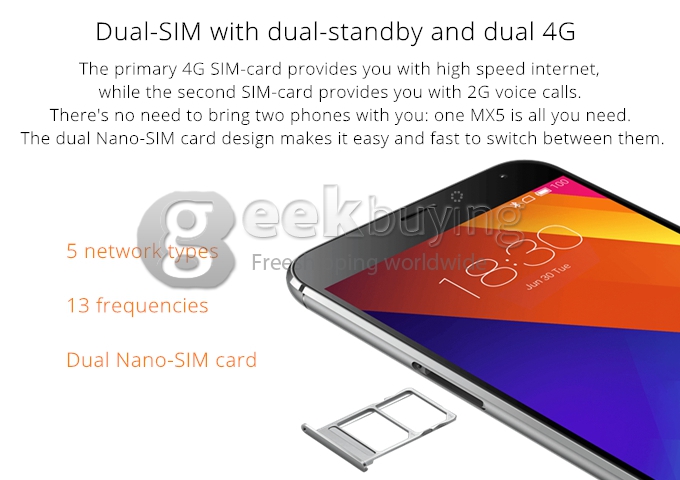 MEIZU MX5 4G 5.5inch FHD Flyme 4.5 3GB 32GB Smartphone 64bit MTK Helio X10 Turbo Octa Core Touch ID mCharge 3150mAh - Silver White