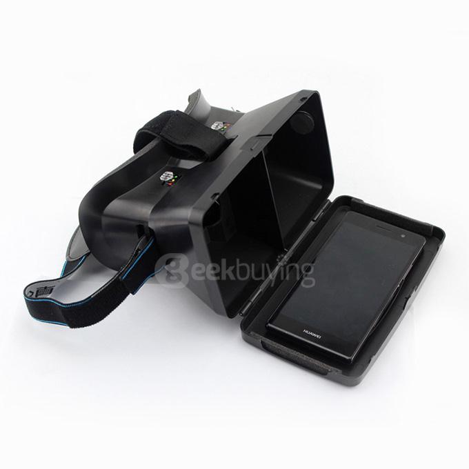 RITECH II 3D Virtual Reality VR Headset FOV75 with Elastic Band for 3.5 - 6 inch Smartphone - Black