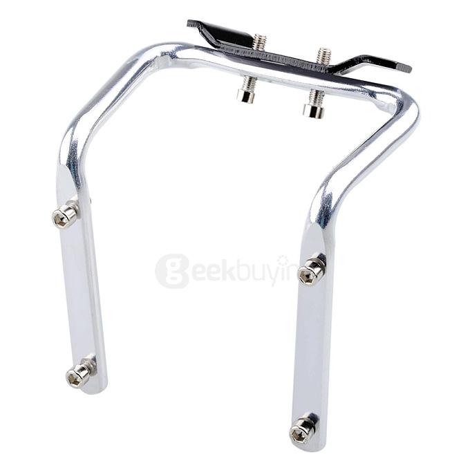 Bicycle Saddle Tail Mounted Aluminum Alloy Dual Water Bottle Holder - Silver