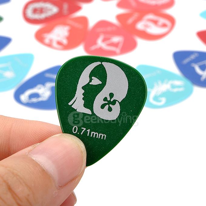 24Pcs/Set Alice AP-24C Constellation Design Celluloid Guitar Picks 0.46/0.71/0.81mm Thickness - Multi Colors