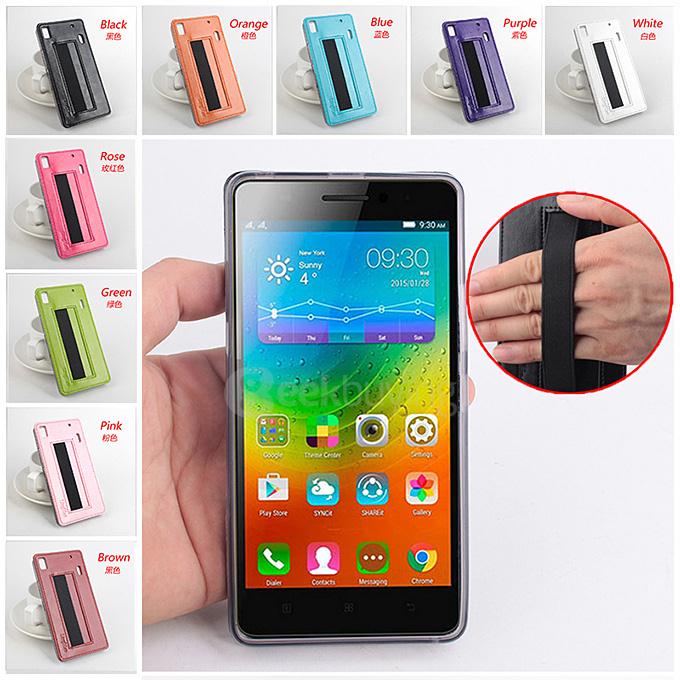 Protective PU Leather Case Hard Case Cover with Elastic Band for Lenovo Lemo K3 Note - Green