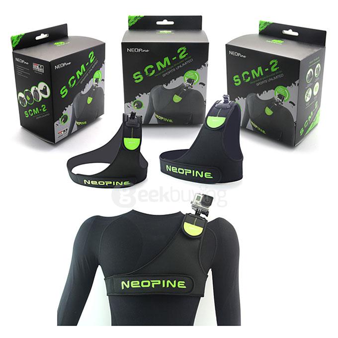 NEOpine SCM-2 Adjustable Single Shoulder Strap Chest Camera Mount for Gopro Camera - Green