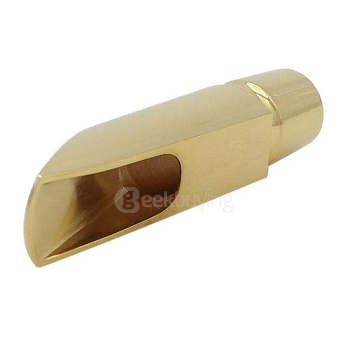 LADE Alto Saxophone Metal Mouthpiece + 2 Pcs Mouthpiece Cushions #7 - Golden + Black