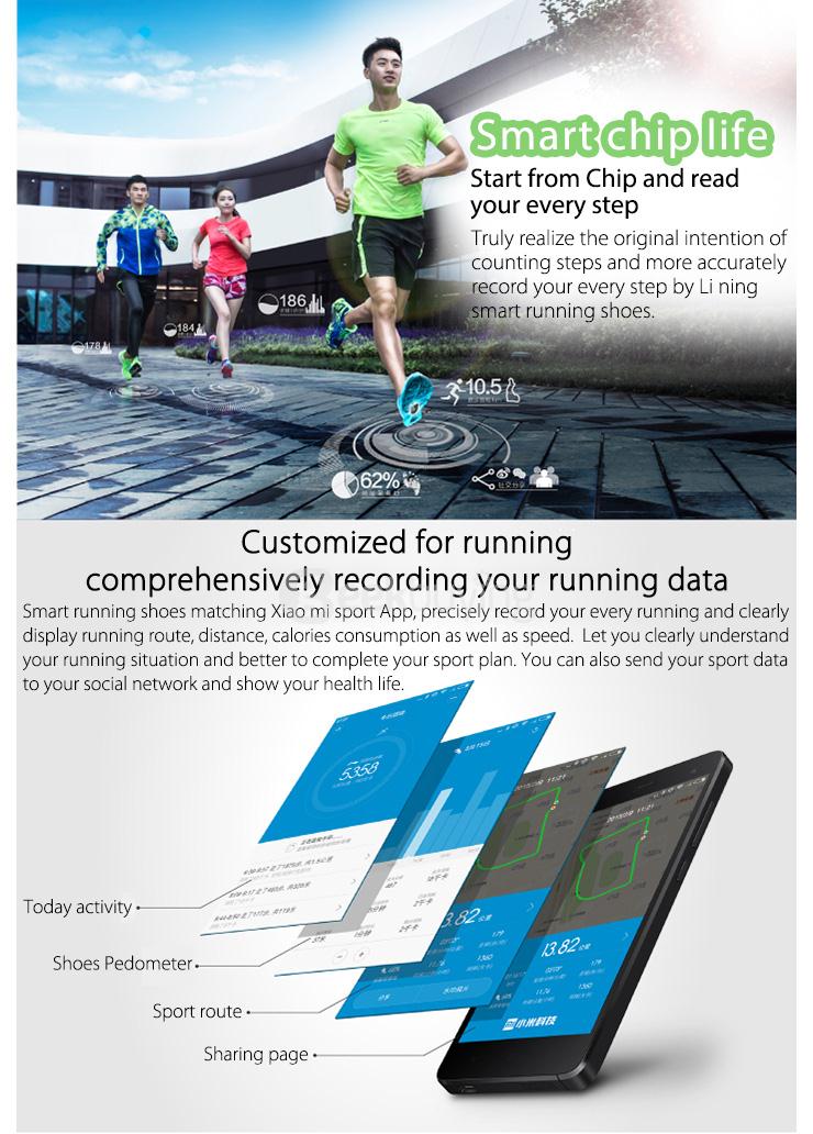 LI NING Xiaomi Mi Shoes Lie Jun Smart Running Shoes Light-weight Wear-resisting Sport Shoes - Size 41