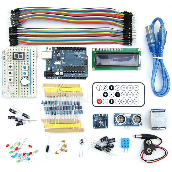 UNO R3 BreadBoard Advance Kit with Variety of Sensors/LCD Display Module/Tutorial for Arduino